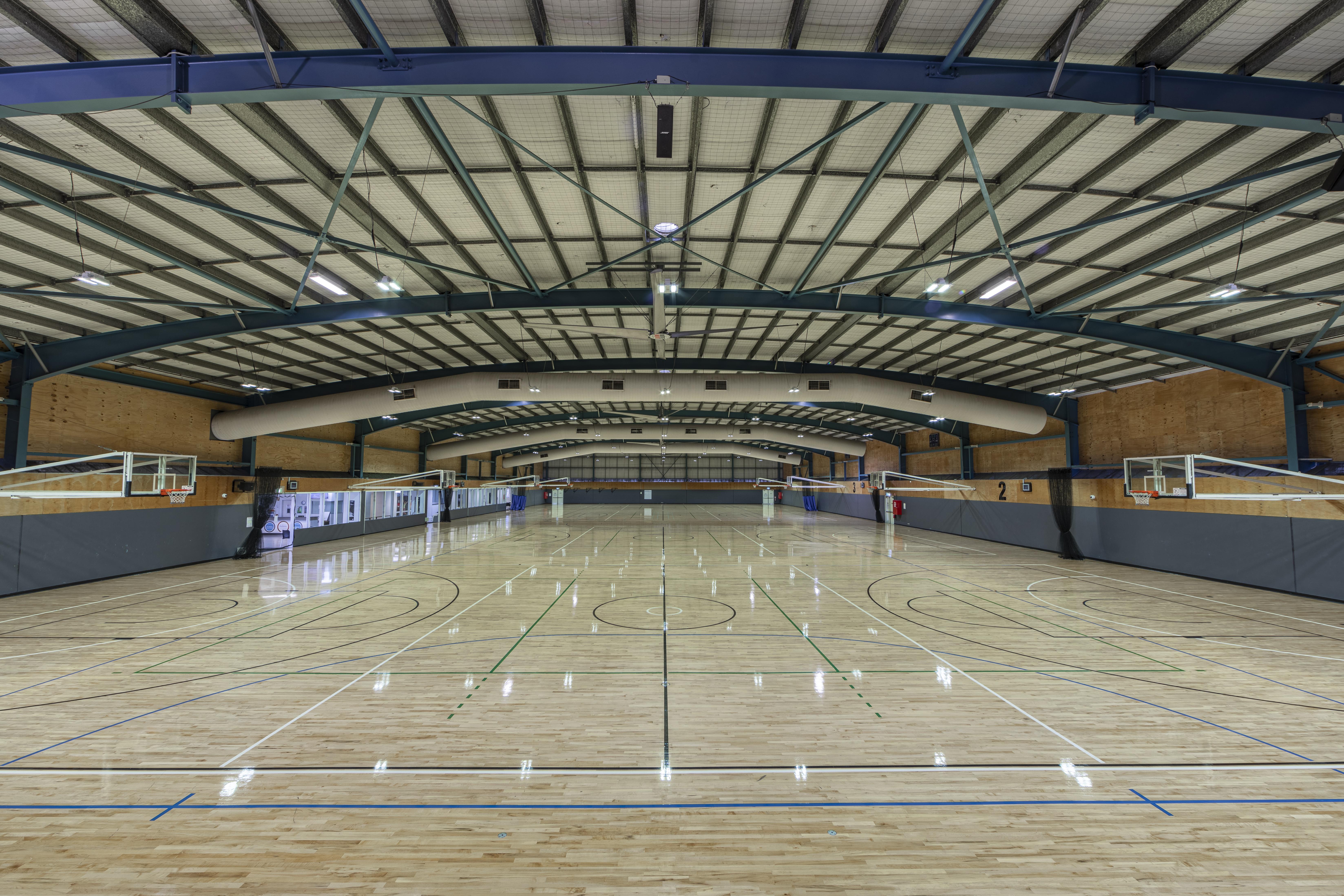 Inside the Mount Warren sports complex showing the indoor courts